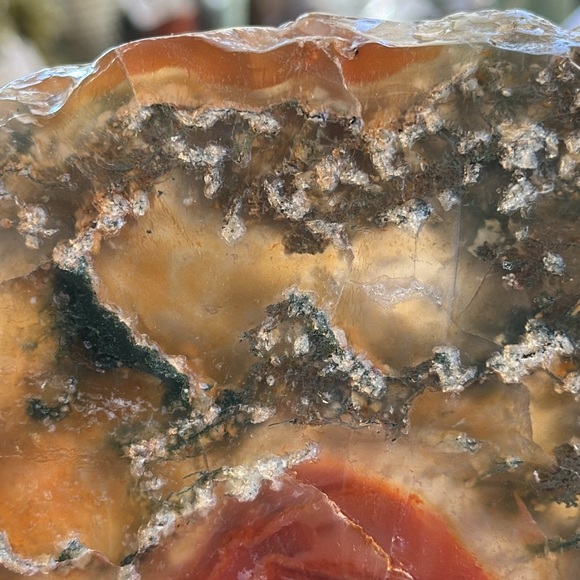 Moss Agate Crystal Slice With Druzy! - Picture 7 of 7